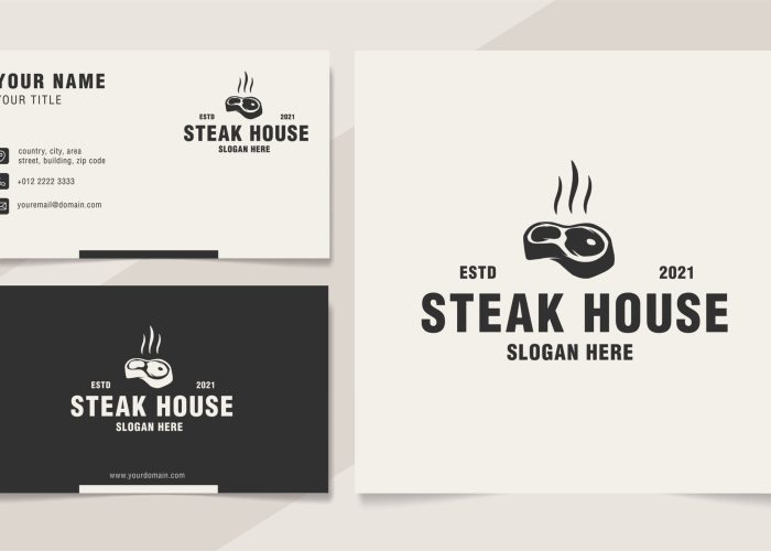 Vintage steak house logo template monogram style